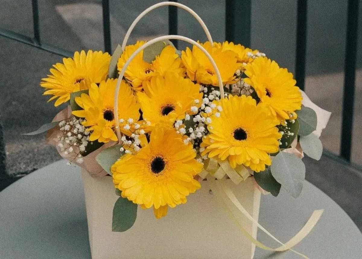 Сумочка МОНО №14 из желтых гербер — фото 1