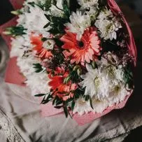 Букет Сборный №36 с розовой герберой и кустовой хризантемой  — фото 21